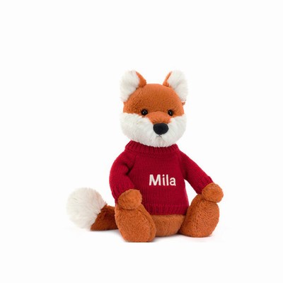 Jellycat Bashful Zorro Cub with Red Jumper | TDVO-17308